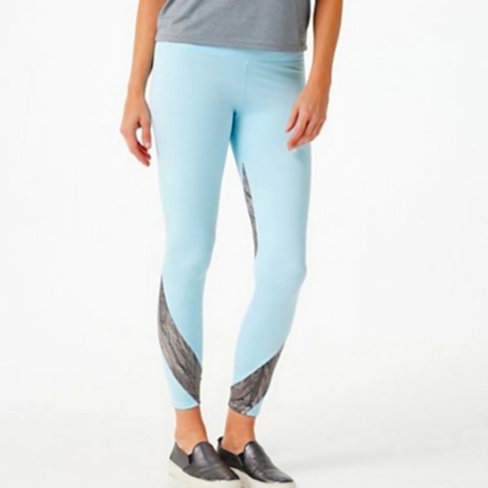 New Soulgani Active Love Twin Soul Leggings Blie Gray Size Medium Tall